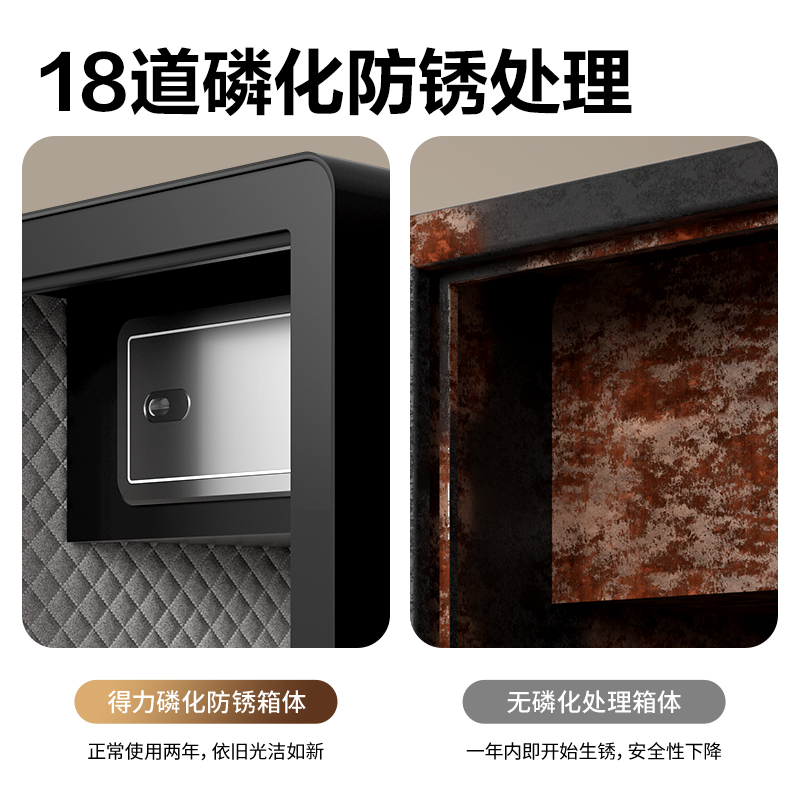 得力AE881指纹密码保管箱H360(白色)(台)高36CM高清大图