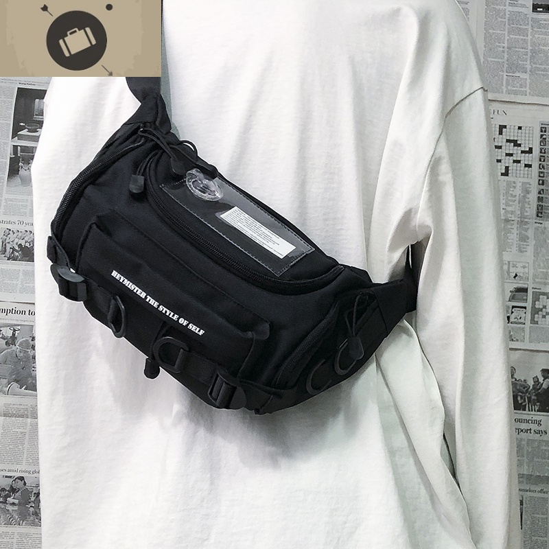 日系胸包男潮牌工装机能个性斜挎包单肩包百搭休闲运动单肩包腰包艾狄