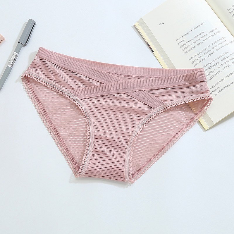 suntek内裤女低腰个性女士性感蕾丝网纱透气薄款夏季初中少女生三角