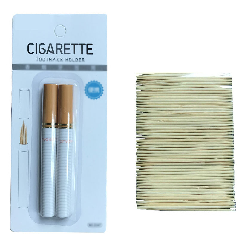 个性牙签筒创意便携牙签盒户外差旅随身收纳罐迷你牙签盒简约烟形收纳盒-2盒装
