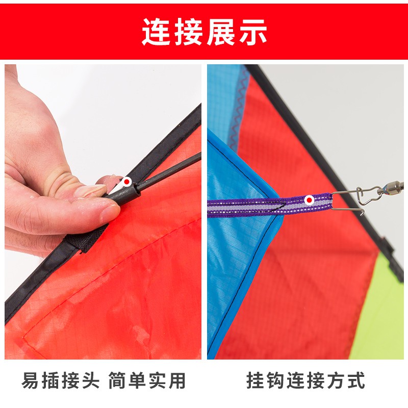 彩虹风筝带线轮套装 潍坊小卡通初学者大型成人 微风易飞儿童新款创意 三维工匠 彩虹-仅风筝高清大图