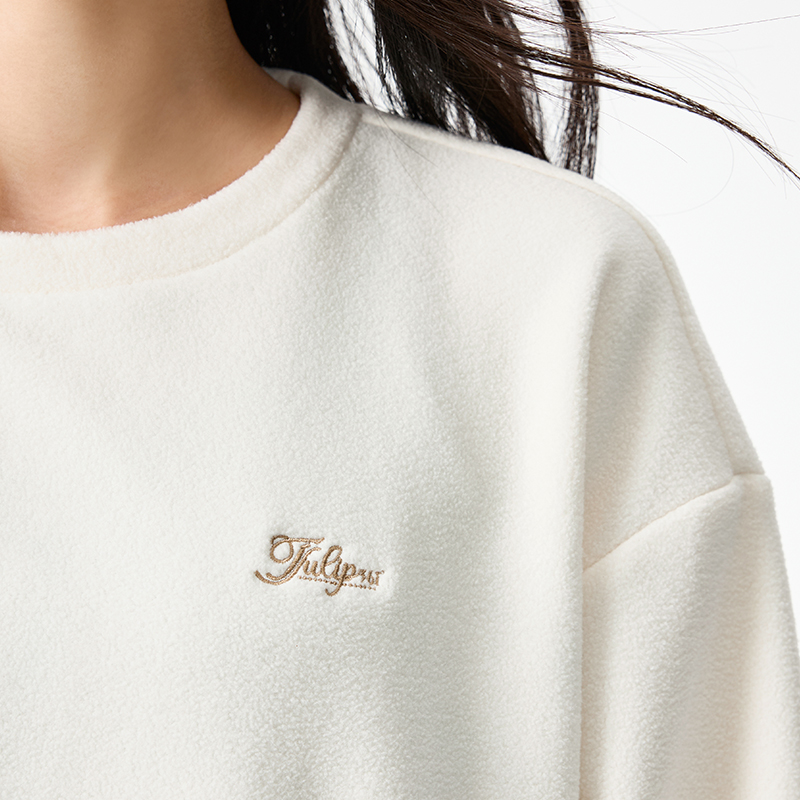 361°加绒运动卫衣女新款宽松休闲保暖比热绒女士套头卫衣高清大图