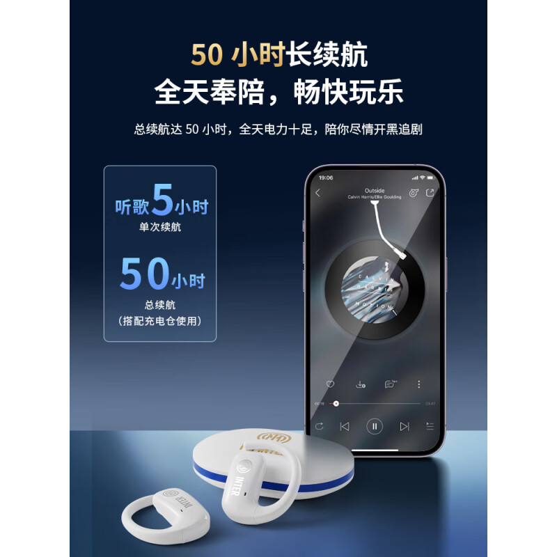 FCIM国际米兰Open Air蓝牙耳机骨传导概念挂耳式久戴不痛真无线不入耳开放式运动跑步长续航通话降噪耳夹式通用高清大图