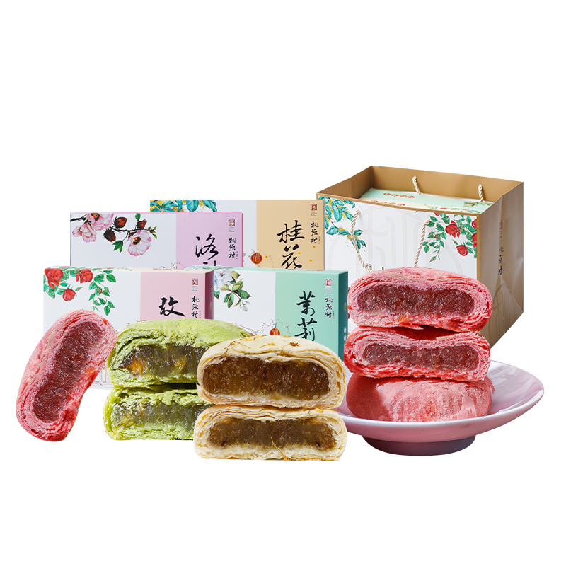 南京特产桃源村清真糕点礼盒玫瑰酥饼零食小吃伴手礼210克*1盒