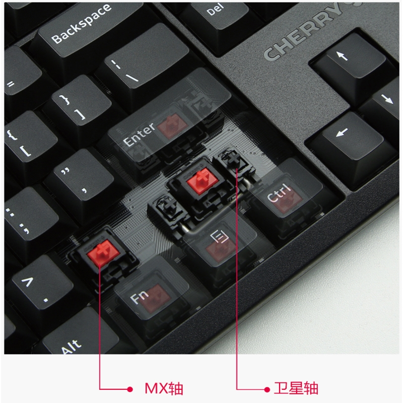 樱桃(CHERRY)G80-3000S TKL G80-3830LXAEU-2 有线机械键盘 88键游戏键盘 黑色 茶轴