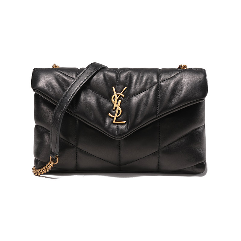 圣罗兰 saint laurent 女士puffer系列羊皮革monogram绗缝单肩斜挎包
