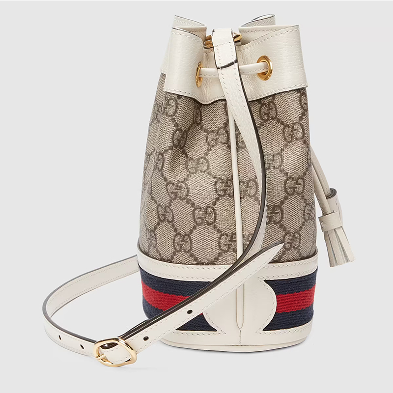 古驰gucci女包奢侈品新款ophidia系列ggsupreme帆布迷你小号水桶包