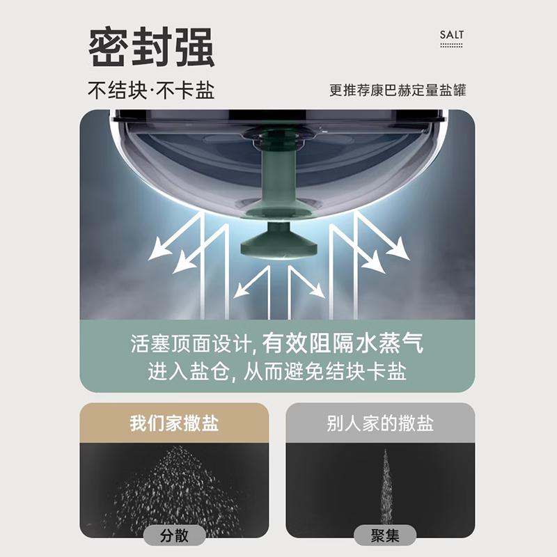 康巴赫(KBH)定量调味罐厨房调料瓶可控计量盐罐调料盒撒盐罐180ml一个高清大图