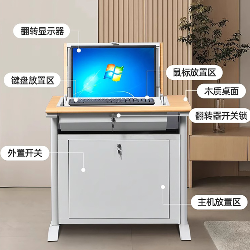 GS广圣 翻转桌电脑桌培训桌三人位 H5121 张高清大图