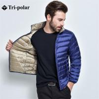 三极户外(Tripolar) TP9067 羽绒服男士运动休闲轻薄款两面穿立领大码羽绒服