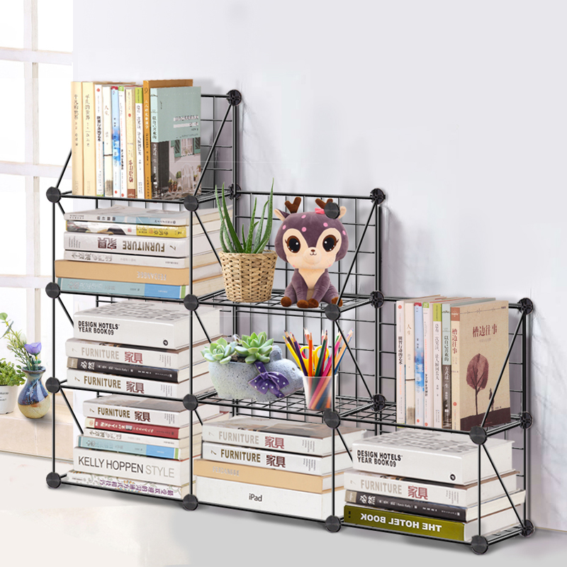 学生用闪电客桌上铁书架落地组装diy简易铁艺放书的架子桌面收纳置物架图片 高清实拍大图 苏宁易购