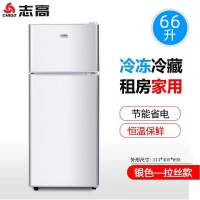 志高(CHIGO) BCD-66A128D双门小冰箱 迷你两门小冰箱 家用冷藏冷冻小型电冰箱(星光银)