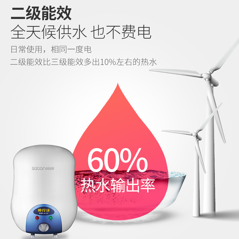 帅康(sacon)6.5WX小型厨宝下出水储水式1500W速热电加热快热式小尺寸家用以旧换新迷你5升6升即热热水宝暖水宝