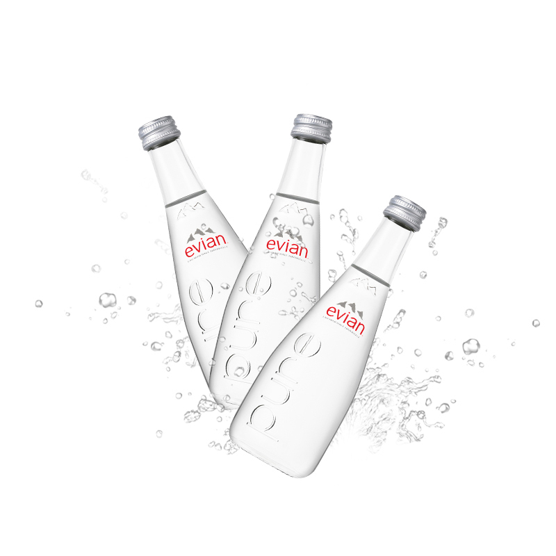 依云（Evian） 天然矿泉水 330ml*20瓶/箱 玻璃瓶装 进口饮用水 矿物质水 法国进口