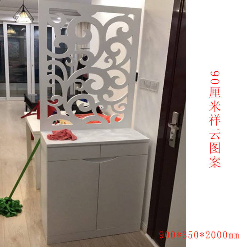 客厅屏风隔断柜镂空花玄关柜小户型进鞋柜烤漆厅柜简约现代_9 组装_90厘米祥云现货_框架结构