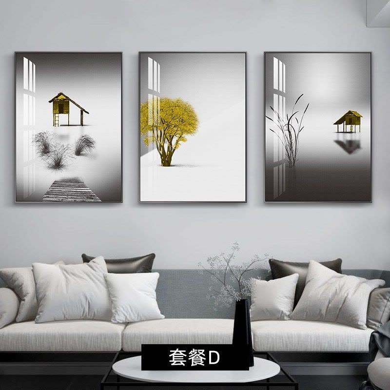 沙发墙画 6672-S/6673-S/6675-S 50*70动感银框纹理油画布画面LA(棉麻油画布+金属边框)图片