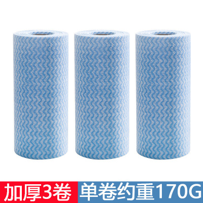 加厚3卷(单卷约重170G) 150片 随机颜色 一次性抹布洗碗布 150片无纺百洁布 洗碗巾 厨房不粘油清洁布加厚