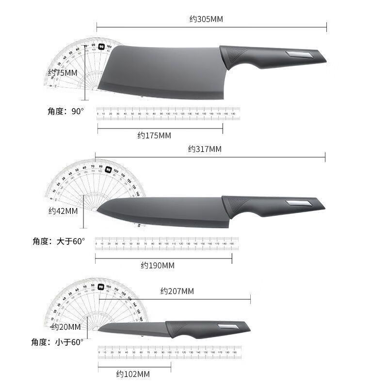 双立人德国黑刀具五件套组合家庭厨房专用切菜刀切片水果刀全套 60°以下 12mm 12cm高清大图