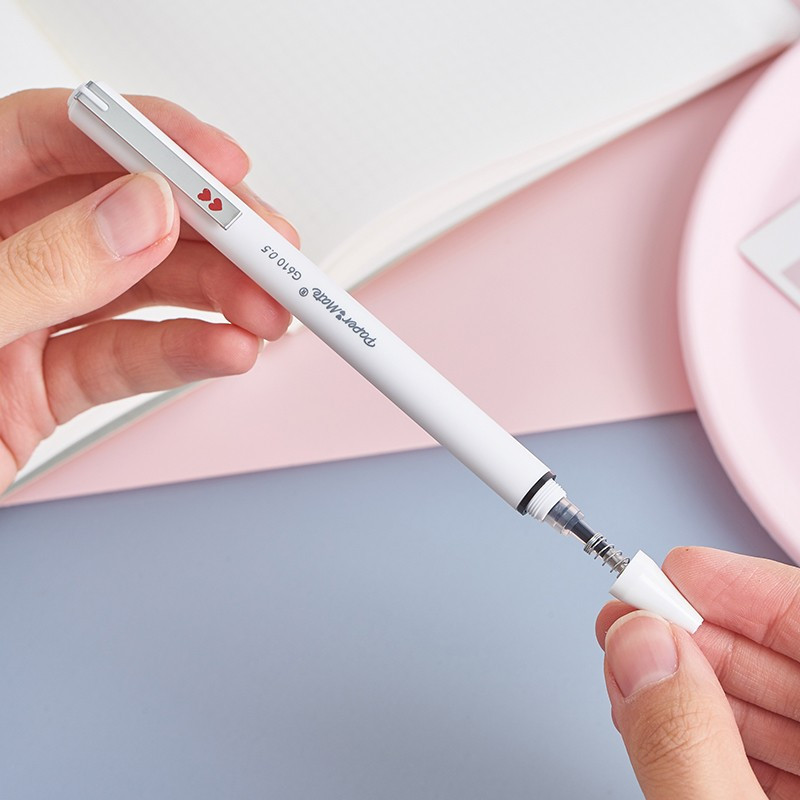 缤乐美(papermate)中性笔/签字笔 马卡龙黑色0.5mm单支装 心心笔系列G610