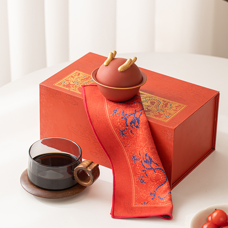 苏氏陶瓷(SUSHI CERAMICS)描金万事兴龙茶隔杯水杯办公杯