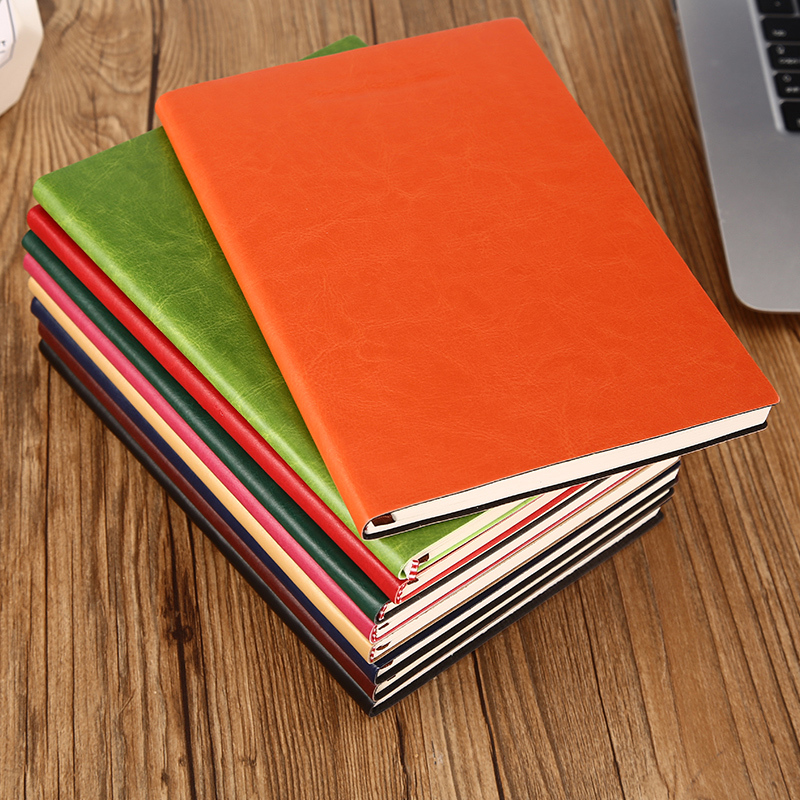 笔记本办公室书写笔记本子商务会议团购文具logo记录本软皮面大学生