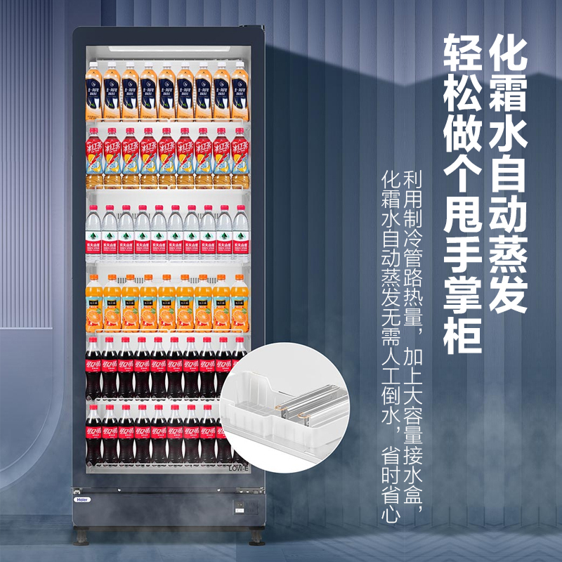 海尔展示柜冷藏保鲜柜饮料柜透明玻璃门水果展示柜商用 超市便利店
