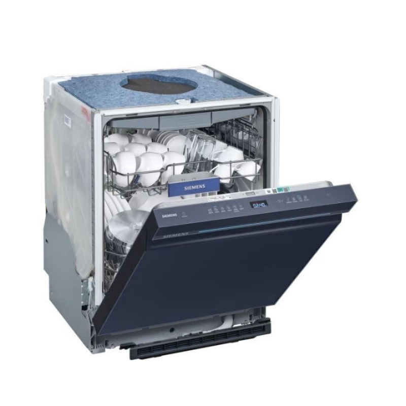 西门子SJ43HL24MC 16套嵌入式蓝色玻璃湖蕴蓝智净魔方蒸饭柜高清大图