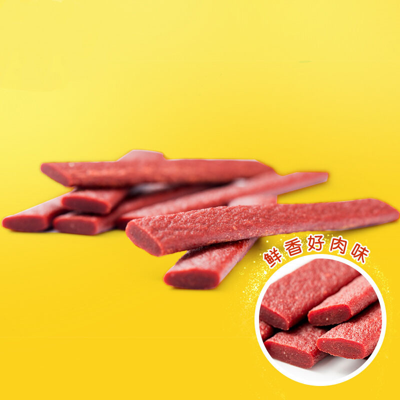 宝路狗零食鲜香肉味脯 烟熏牛肉味80g*12整盒装