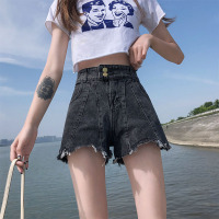 轻奢世家牛仔短裤女夏季新款白色高腰直筒牛仔裤韩版卷边显瘦超短裤子
