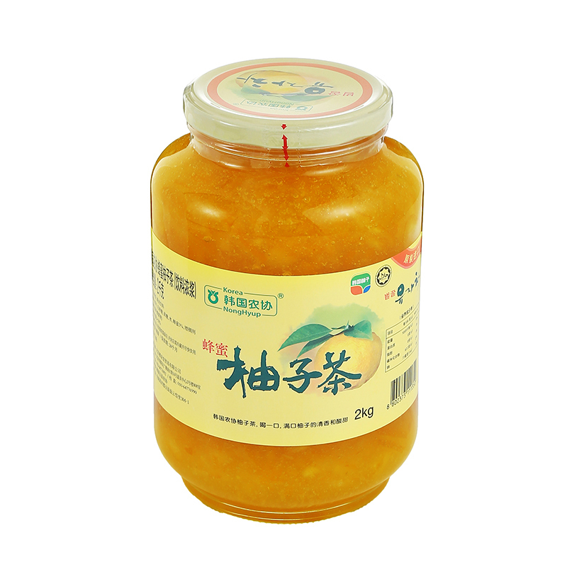 [进口]韩国农协蜂蜜柚子茶2kg 韩式水果茶柠檬果酱冬季冲饮罐装