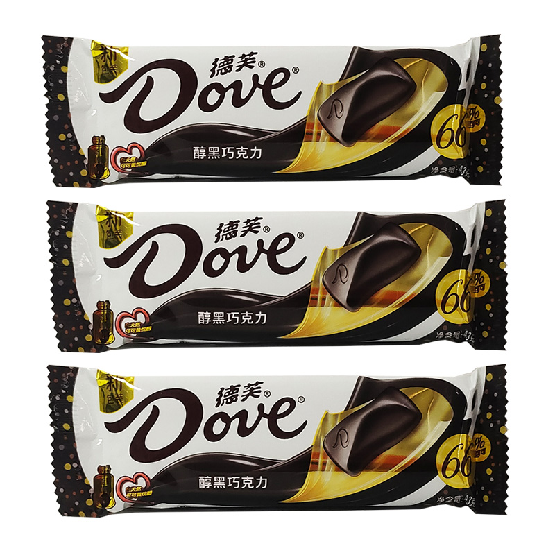 德芙Dove香浓黑巧克力经典牛奶巴旦木榛仁巧克力白巧克力43g排块零食品高清大图