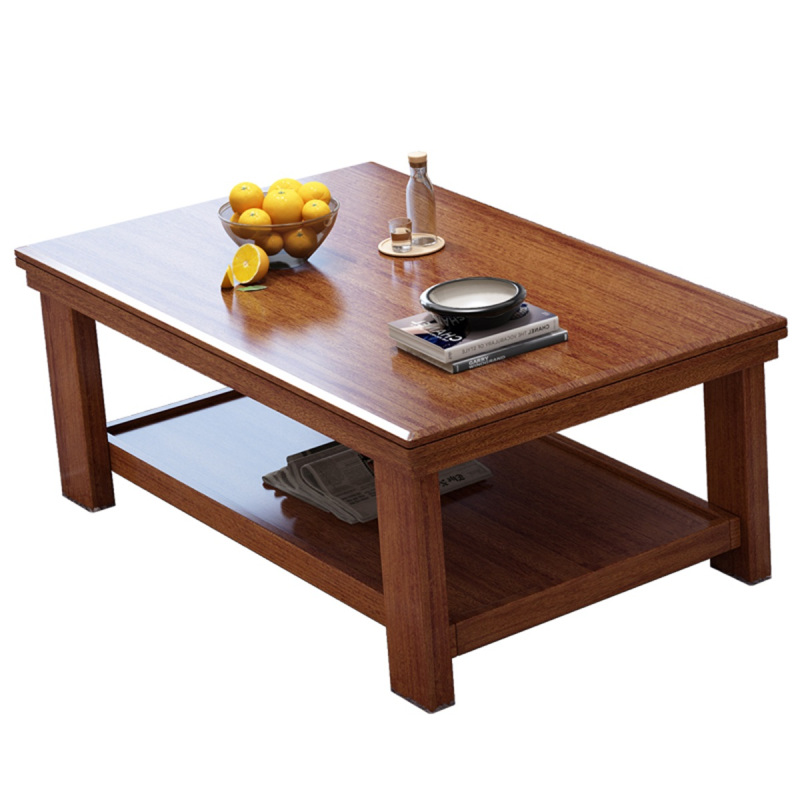 现代中式胡桃色实木橡胶木茶几908电视柜白色组合套装茶水桌可储物边