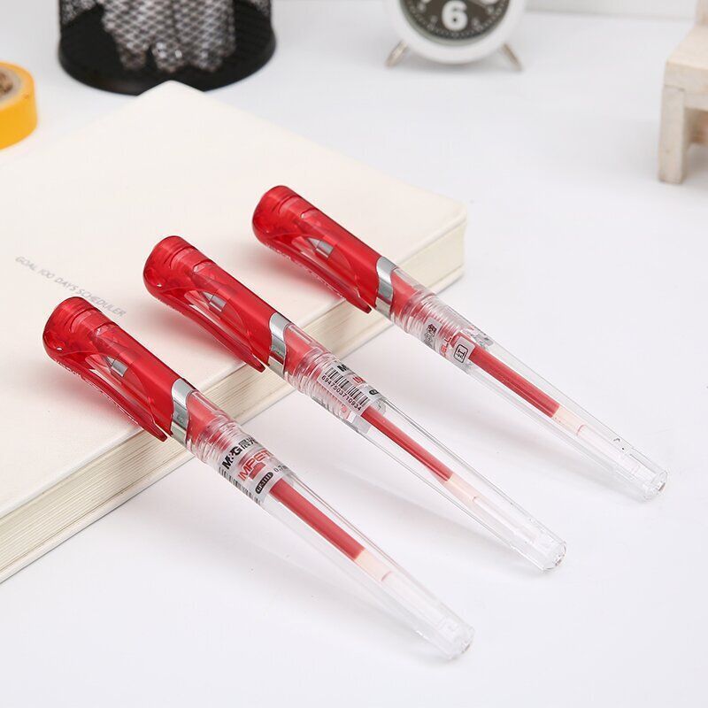 晨光(M&G)GP1111 拔盖中性笔 天空5号 红 0.7mm (12支/盒)2盒装高清大图