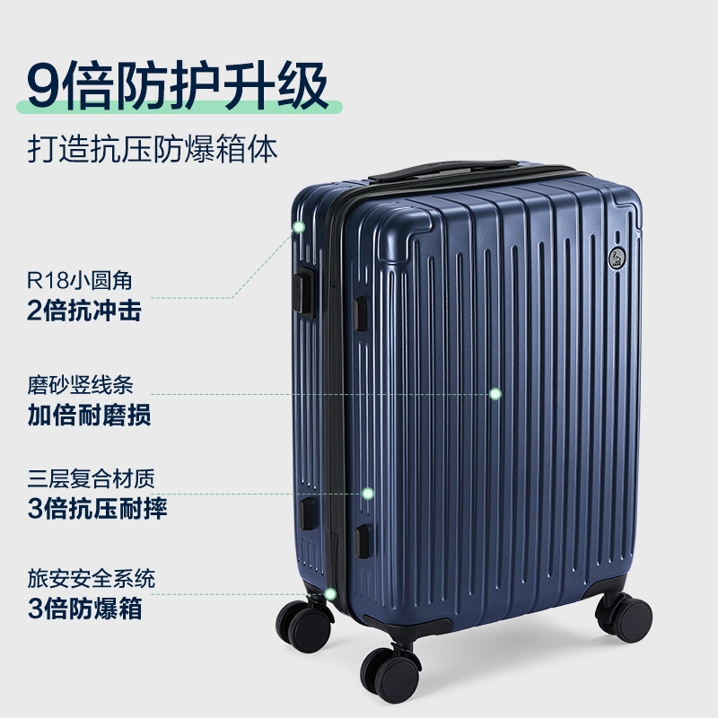 爱华仕行李箱20英寸男小型拉杆箱女万向轮登机箱旅行箱轻便密码箱