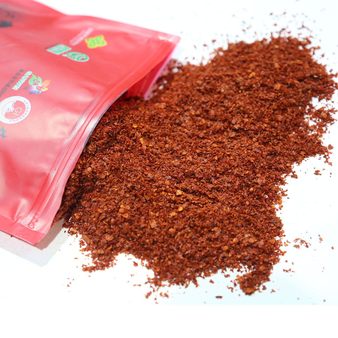 西北特产甘肃甘谷精品辣椒面香辣石碾制作500g香辣蘸料调味全国辣椒之乡甘谷天水麻辣烫使用辣椒高清大图