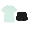 361°运动套装男夏季新款跑步健身锻炼服两件套662524002V XS 微波绿/超级黑