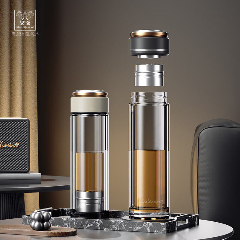 火象磁吸泡茶师玻璃杯350ml个高清大图