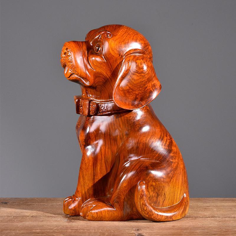 花梨木狗摆件大号根旺财狗十二生肖红木工艺品木质刻礼品