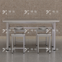 臻远ZY-BXG-322不锈钢餐桌椅学校公司食堂桌椅组合餐厅桌椅 1.4米 餐桌