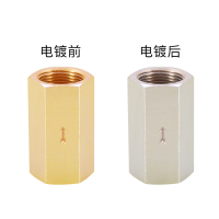 黄铜立式止回阀1/2/3/4/6分1寸单向阀逆止阀CV-01/02/03气动配件 1寸六角双内单向阀