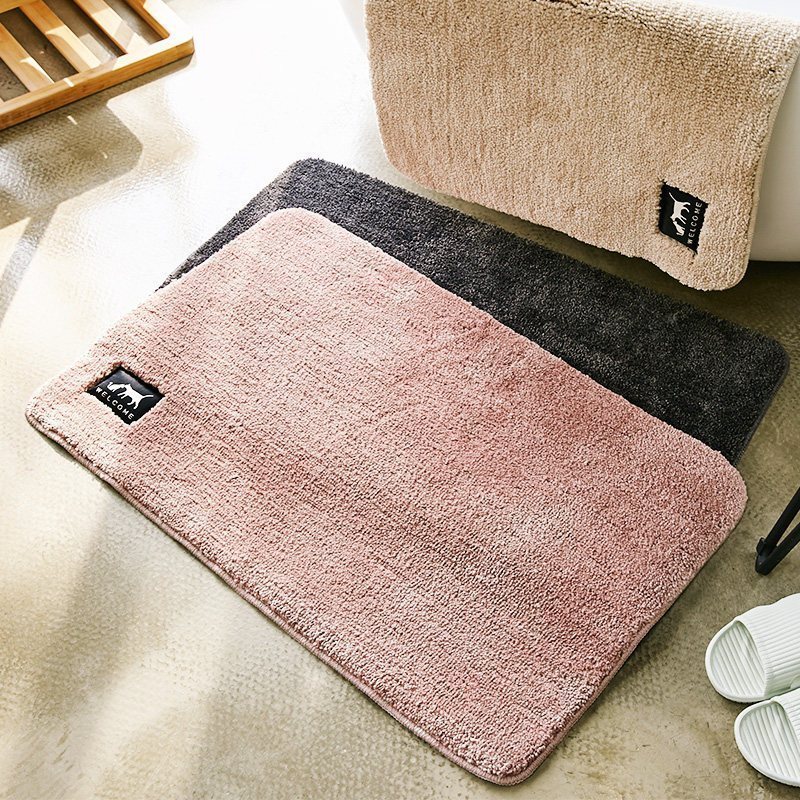 美帮汇卫生间口地垫吸水垫子加厚防滑脚垫客厅卧室定制大面积地毯垫 蛋糕绒-烟粉色 140*200cm