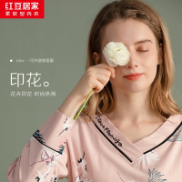 红豆居家女士纯棉印花套头居家福套装