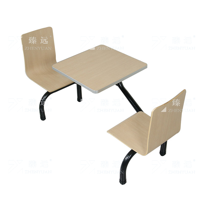 臻远 ZY4040823 连体餐桌椅组合食堂员工餐厅二人位连体餐桌