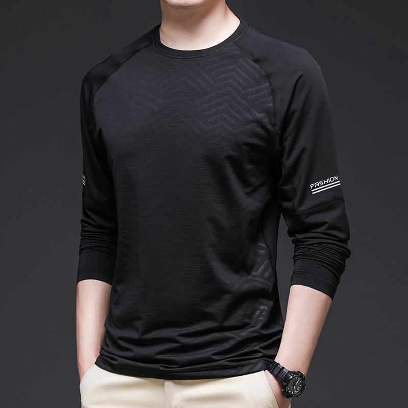 罗蒙秋季新款速干冰丝长袖t恤男休闲运动健身户外体恤男主要参数品 