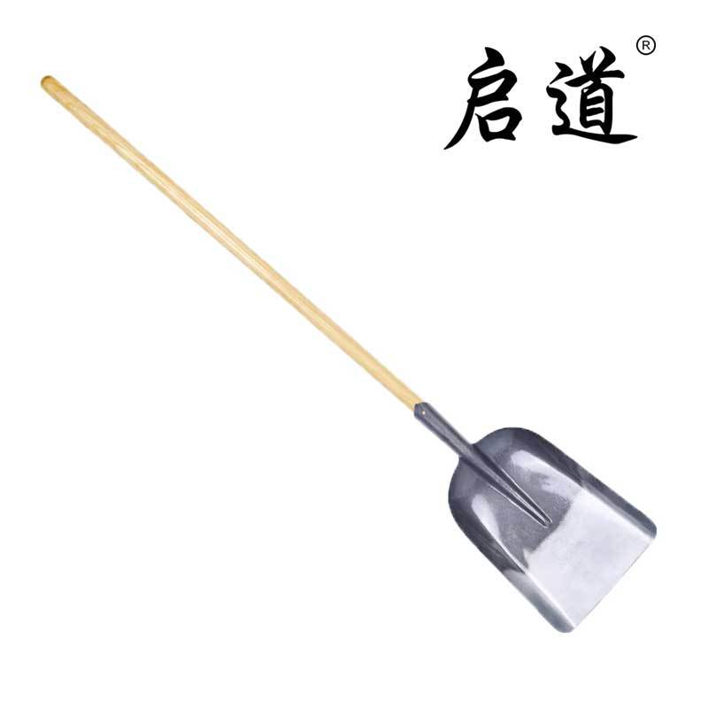 启道全钢加厚大铁锹 挖土种菜种花多功能户外铲子园艺工具 煤锹(带直柄)
