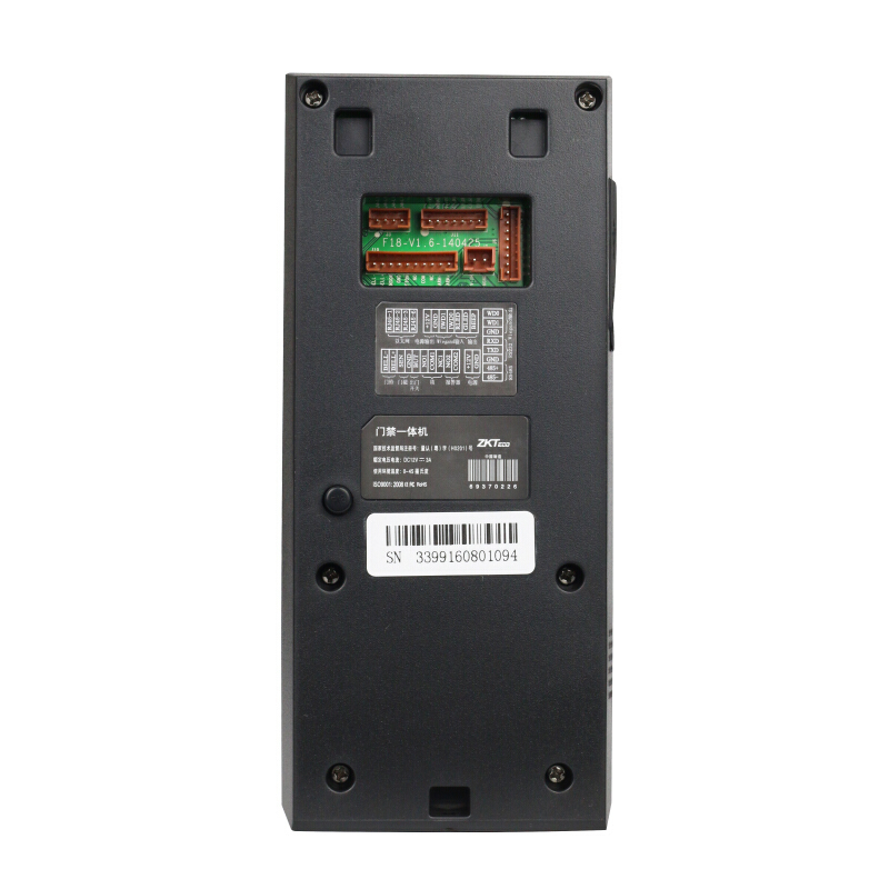 中控zktecof18彩屏指纹门禁机指纹考勤门禁一体机单位件