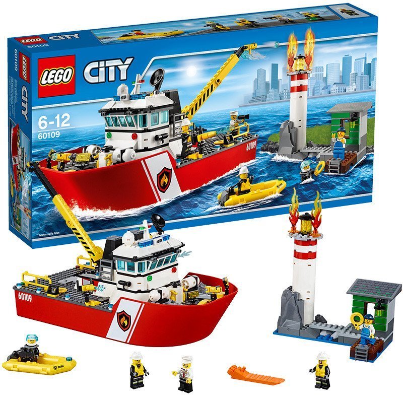 LEGO 乐高 City 城市系列消防船 60109 6-14岁 200块以上 塑料玩具