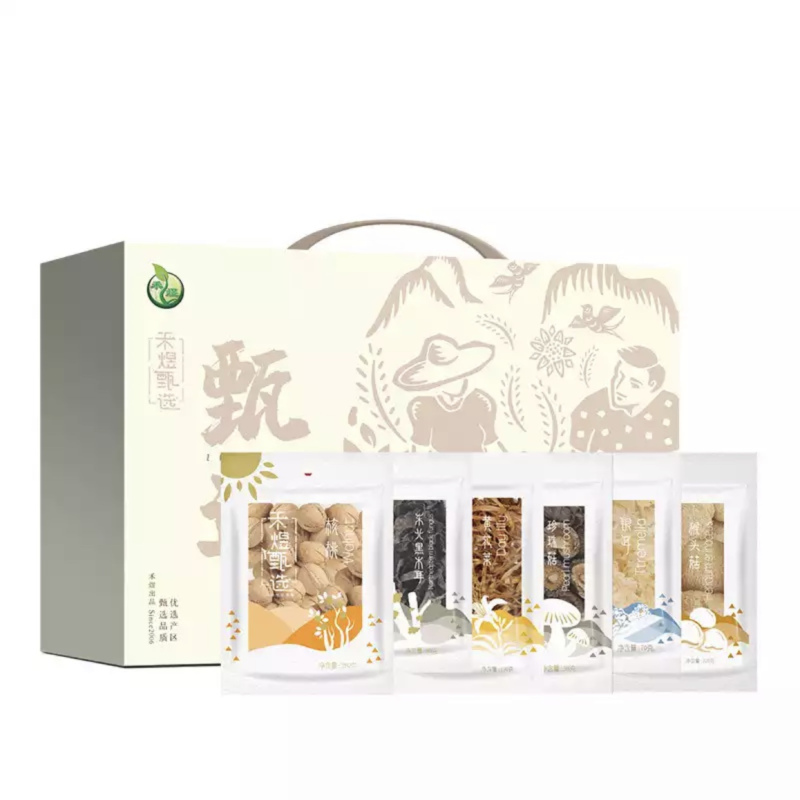 禾煜 菌菇杂粮礼盒 茶树菇 竹荪 绿豆 木耳 员工福利年货送礼品 禾煜甄选798g