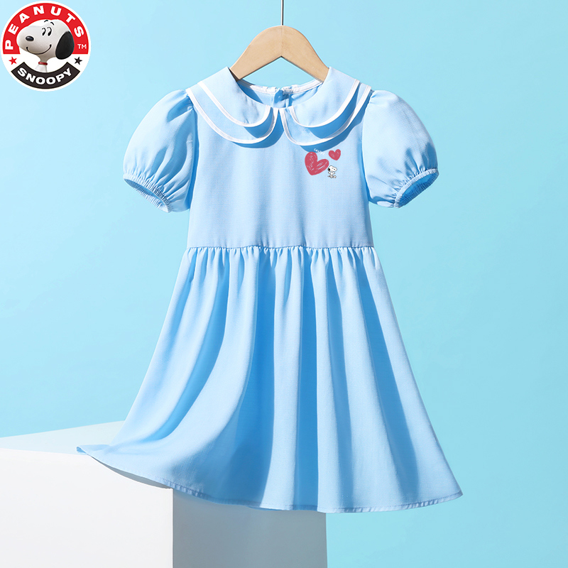 史努比(SNOOPY)女童连衣裙夏季小童韩版娃娃领公主裙新款短袖儿童裙子GBJ高清大图