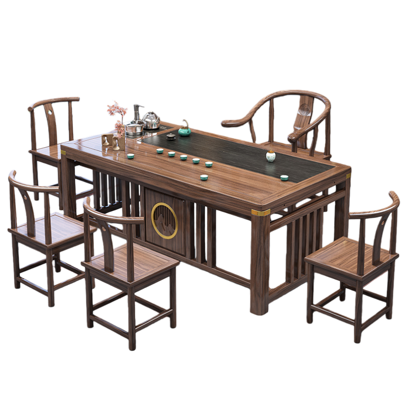 铭思达茶桌1.6米5椅套高清大图